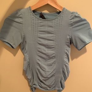 Alberta Ferretti Blue Ruched Top